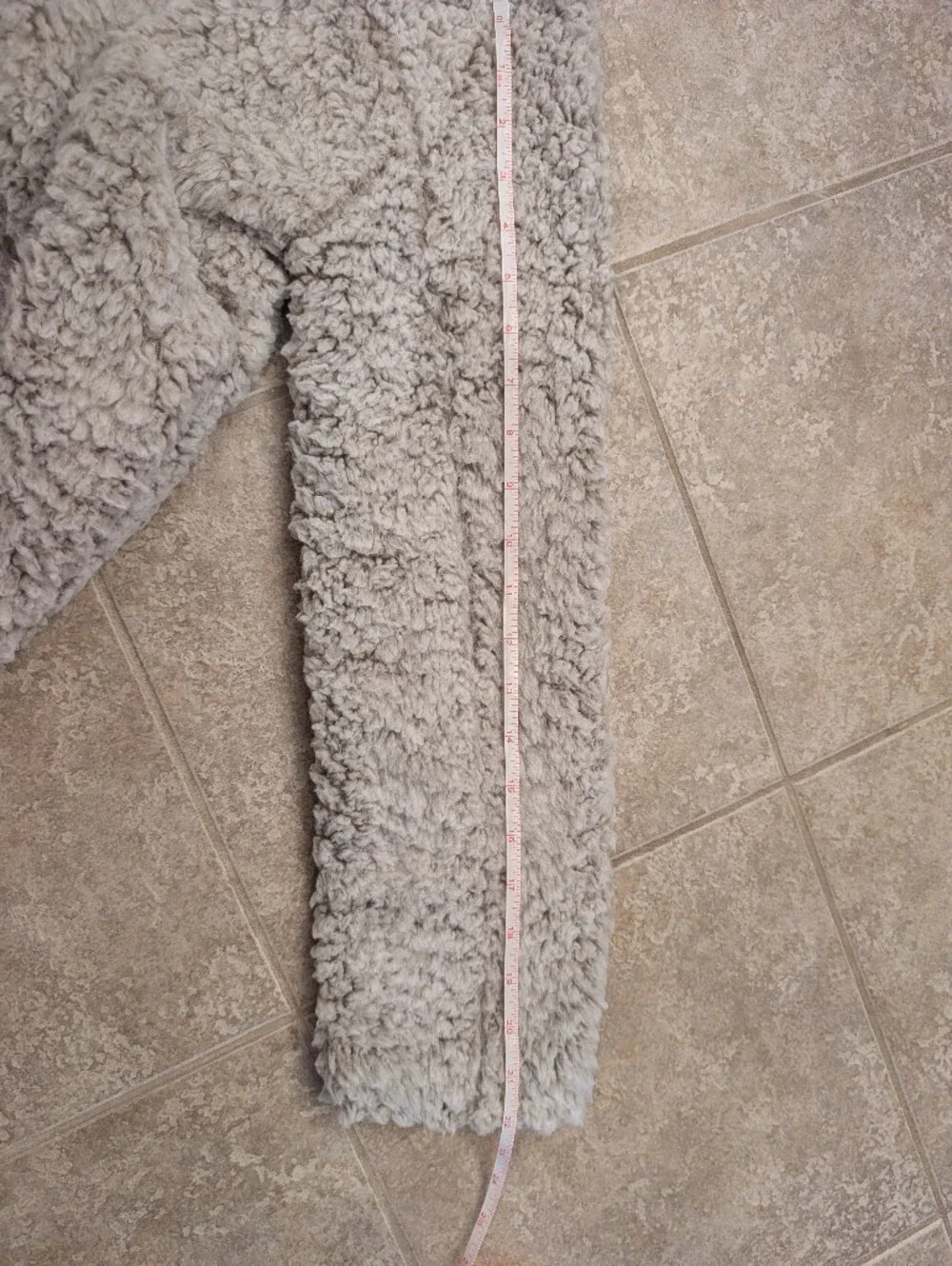 Thread & Supply Gray Ivory Quarter-Zip Sherpa Pullover S